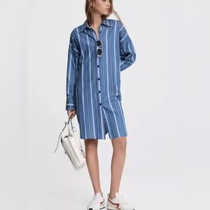 Rag & bone Oversized Shirt Dress | Blue Stripe | Size XS
